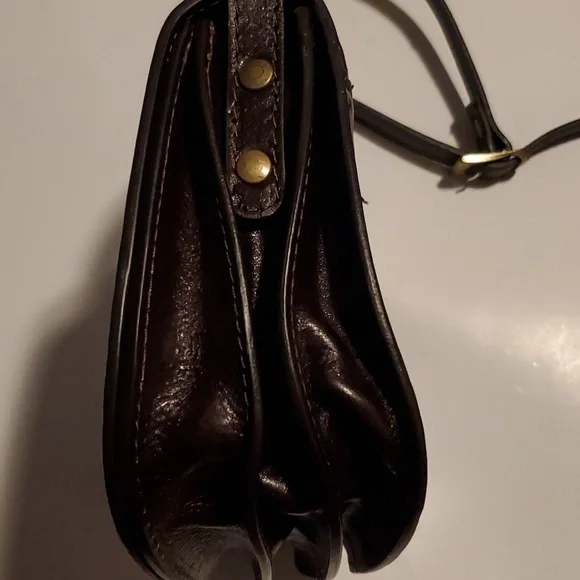 Vera Pelle Made In Italy Leather Dark Brown shoulder bag. Vintage - Picture 4 of 10